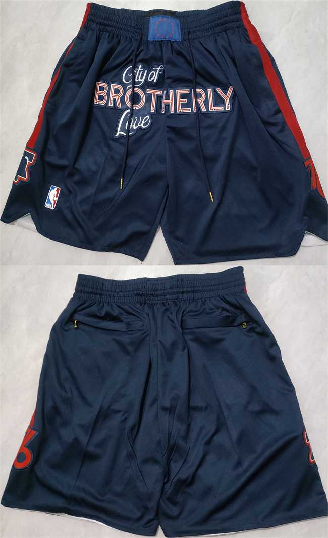 Men%27s Philadelphia 76ers Navy City Edition Shorts (Run Small)->boston celtics->NBA Jersey